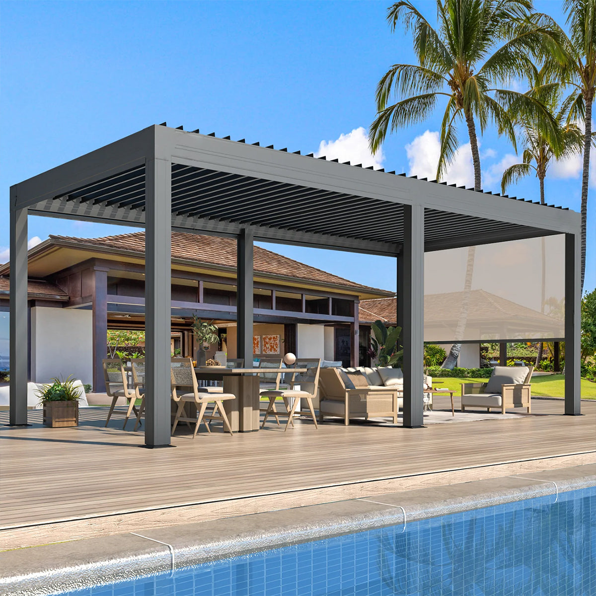 Smart aluminum pergola